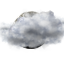 Mostly cloudy
